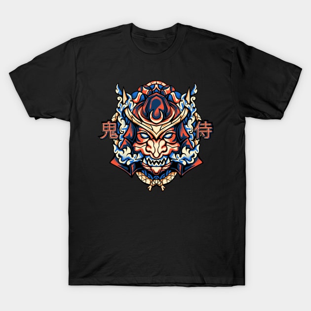 Oni Samurai Illustration T-Shirt by azhartz